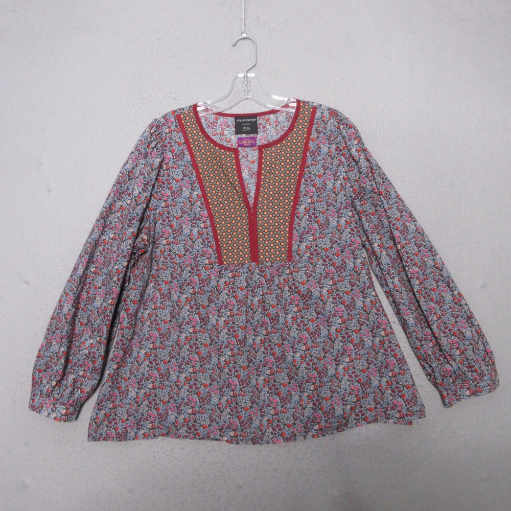 Liberty Fabric‎ x A Pea in the Pod Top Floral Maternity Boho Peasant Tunic Italy